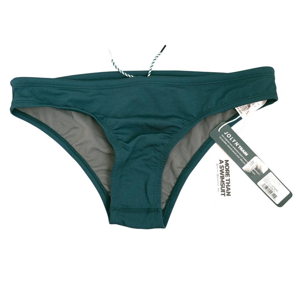 Jolyn Large Andy Bikini Swim Bottoms Women Peacock NWT Drawstring Training